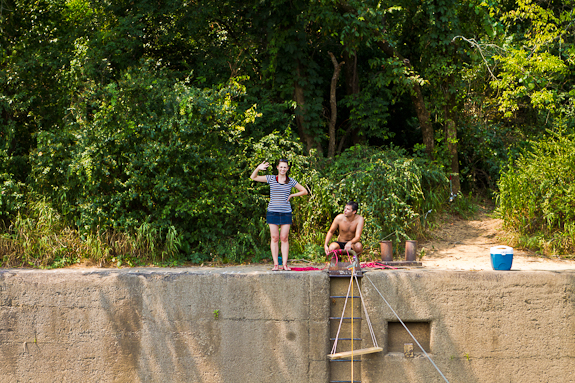 Ken convincing Liz she can make it across